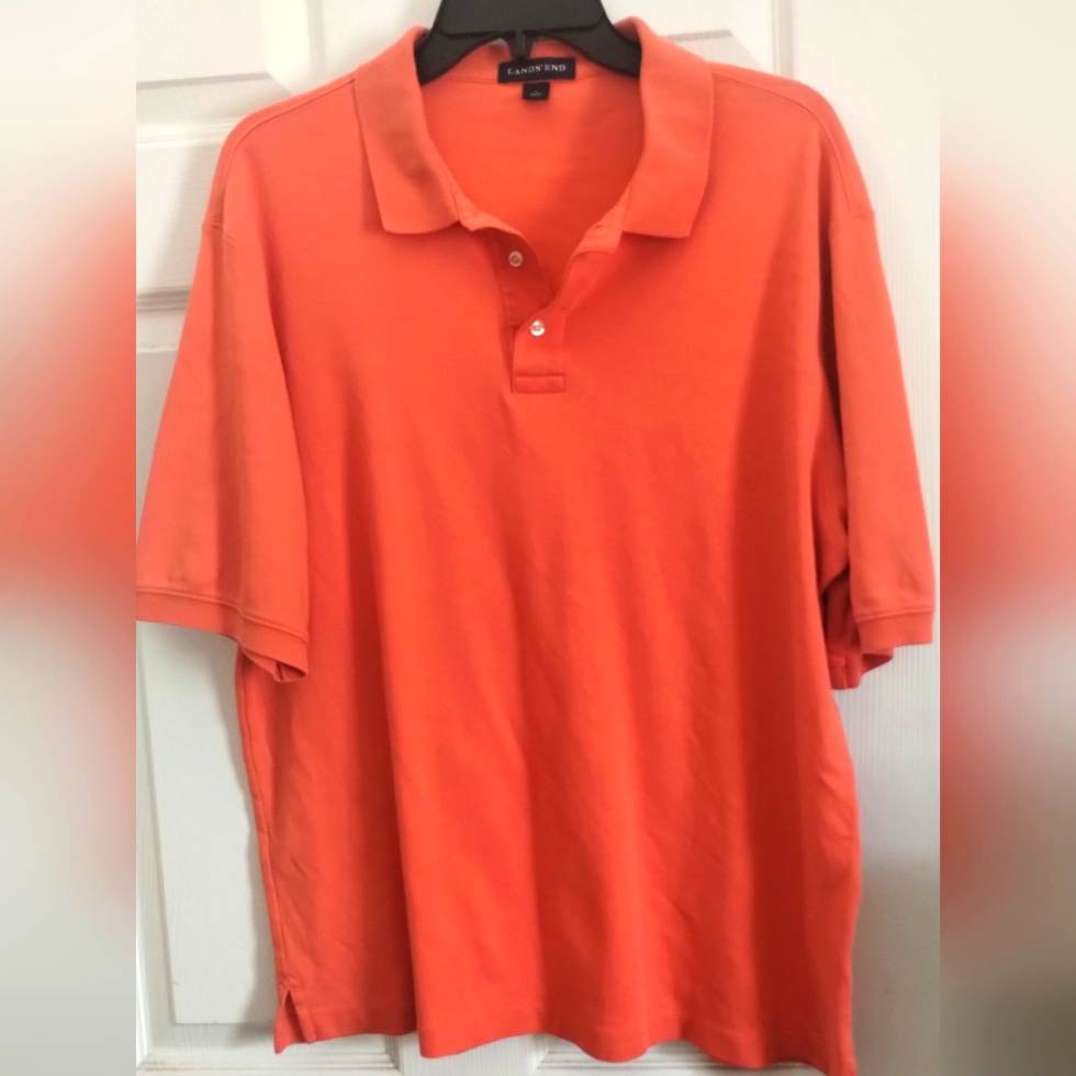 Men's Lands' End Coral Polo Shirt